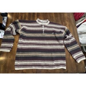 Vintage Hang Ten Sweater Mens Large Multicolor Knit Pullover 90s